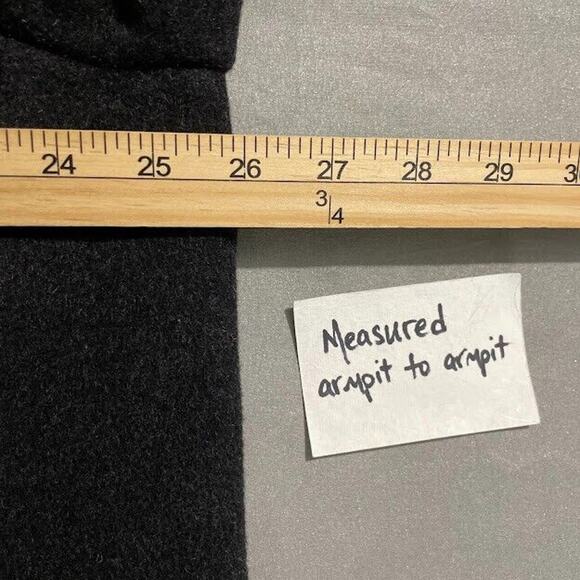 Marvin Richards Womens Plus Size 1X Charcoal Wool Cashmere Peacoat Double Breast - Picture 11 of 15